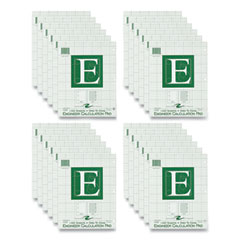 Engineer Pad, (1.25" Margin), Quad Rule (5 sq/in, 1 sq/in), 100 Light Green 8.5 x 11 Sheets/Pad, 24/Carton