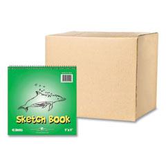 Kids Sketch Notepad, Green Cover, 40 White 9 x 9 Sheets, 12/Carton, Ships in 4-6 Business Days