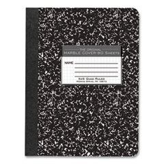 Roaring Spring® Hardcover Composition Book, Quadrille 5 sq/in Rule, Black Marble Cover, (80) 9.75 x 7.5 Sheet, 48/CT, Ships in 4-6 Bus Days