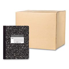 Hardcover Marble Composition Book, Unruled, Black Marble Cover, (50) 9.75 x 7.5 Sheets, 48/Carton