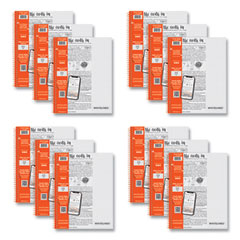 Whitelines Notebook, Quadrille Rule, (5 sq/in), Gray/Orange Cover, (70) 11 x 8.5 Sheets, 12/Carton