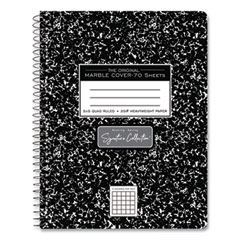 Roaring Spring® Spring Signature Composition Book, Quad 5 sq/in Rule, Black Marble Cover, (70) 9.75 x 7.5 Sheet, 24/CT, Ships in 4-6 Bus Days