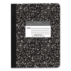 Hardcover Marble Composition Book, Wide/Legal Rule, Black Marble Cover, (50) 9.75 x 7.5 Sheets, 48/Carton