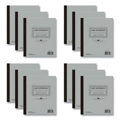 Lab and Science Carbonless Notebook, Quad Rule (4 sq/in), Gray Cover, (100) 11x9.25 Sheets, 12/Carton