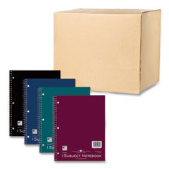 Subject Wirebound Notebook, 1-Subject, Medium/College Rule, Assorted Cover, (80) 11 x 8.5 Sheets, 24/Carton