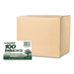 Environotes Recycled Index Cards, Narrow Ruled, 4 x 6, White, 100 Cards, 36/Carton