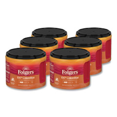 Folgers® 100% Columbian Coffee, 22.6 oz Canister, 6/Carton