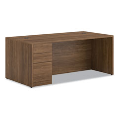 HON® 10500 Series™ "L" Workstation Single Pedestal Desk with Full-Height Pedestal, 72" x 36" x 29.5", Pinnacle