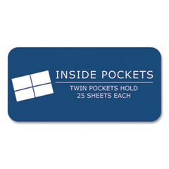 Pocket Folder with 3 Fasteners, 0.5" Capacity, 11 x 8.5, Dark Blue, 25/Box, 10 Boxes/Carton
