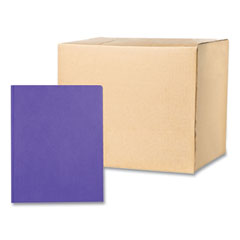 Pocket Folder with 3 Fasteners, 0.5" Capacity, 11 x 8.5, Purple, 25/Box, 10 Boxes/Carton