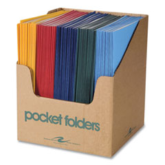 Pocket Folder, 0.5" Capacity, 11 x 8.5, Assorted Colors, 100/Carton
