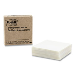 Post-it® Transparent Notes, Unruled, 3" x 3", Transparent, 36 Sheets/Pad, 10 Pads/Pack