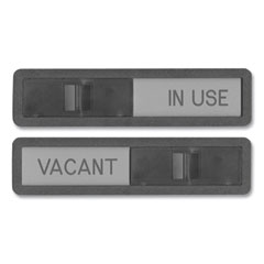 Headline® Sign Vacant/In Use Sign, In-Use; Vacant, 2.5 x 10.5, Black/Silver