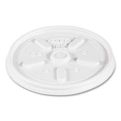 Dart® Vented Plastic Hot Cup Lids, 10 oz Cups, White, 1,000/Carton