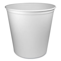 SOLO® Double Wrapped Paper Bucket, Unwaxed, 165 oz, White, 100/Carton