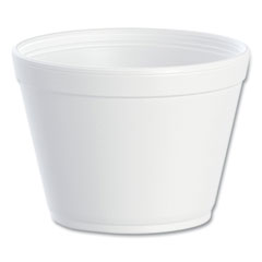 Dart® Foam Containers, Extra Squat, 16 oz, White, 25/Bag, 20 Bags/Carton