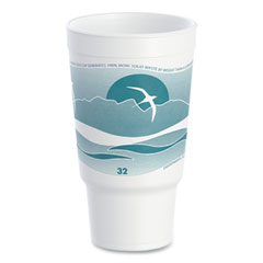 Dart® Horizon Hot/Cold Foam Drinking Cups, 32 oz, Teal/White, 16/Bag, 25 Bags/Carton
