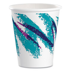 SOLO® Jazz Paper Hot Cups, 6 oz, White/Green/Purple, 50/Bag, 20 Bags/Carton