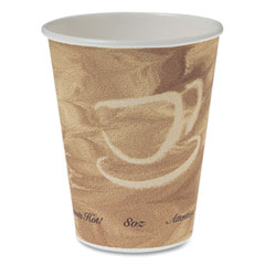 SOLO® Mistique Polycoated Hot Paper Cups, 8 oz, Printed, Brown, 50/ Sleeve, 20 Sleeves/Carton
