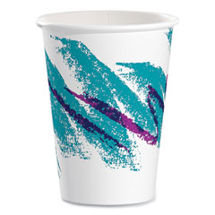 SOLO® Jazz Paper Hot Cups, 12 oz, White/Green/Purple, 50/Bag, 20 Bags/Carton