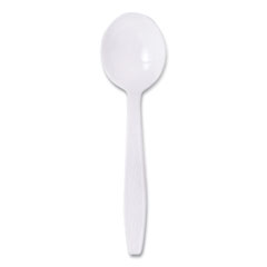 SOLO® Guildware Extra Heavyweight Plastic Cutlery, Soup Spoons, White, 1,000/Carton