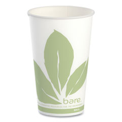 SOLO® Bare Eco-Forward Paper Cold Cups, ProPlanet Seal, 16 oz, Green/White, 100/Sleeve 10 Sleeves/Carton