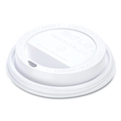 SOLO® Traveler Cappuccino Style Dome Lid, Polystyrene, Fits 10 oz to 24 oz Hot Cups, White, 100/Pack, 10 Packs/Carton