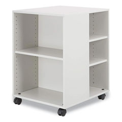 Durable® Flexible Multi-Functional Cart for Office Storage, Wood, 6 Shelves, 20.79 x 23.31 x 29.45, White