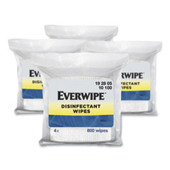 Everwipe™ Disinfectant Wipes, 1-Ply, 8 x 6, Lemon, White, 800/Bag, 4 Bags/Carton