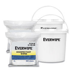 Disinfectant Wipes, 1-Ply, 8 x 6, Lemon, White, 800/Dispenser Bucket, 2 Buckets/Carton