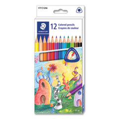 Colored Pencils, 3 mm, Assorted Lead/Barrel Colors,12/Pack