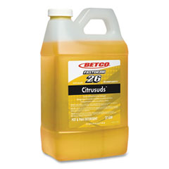 Betco® Symplicity Citrusuds Manual Dishwashing Detergent, Lemon Scent, 67.6 oz Bottle, 4/Carton