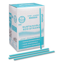 phade™ Marine Biodegradable Straws, 7.75", Ocean Blue, 6,000/Carton