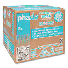 phade™ Marine Biodegradable Straws, Boba Straws, 9", Ocean Blue, 720/Carton