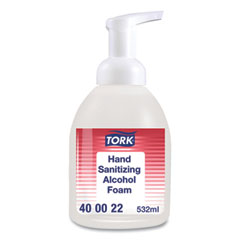 Tork® Alcohol Foam Hand Sanitizer, 18 oz Pump Bottle, Unscented, 6/Carton