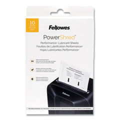 Fellowes® Powershred Performance+ Lubricant Sheets, 8.5 x 6, 10/Pack