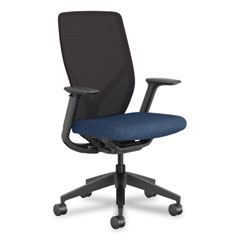 Flexion Mesh Back Chair, Supports Up to 300 lb, 14.81" to 19.7" Seat Ht, Navy Seat, Black Back/Base, Ships in 7-10 Bus Days