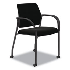 Ignition Series Guest Chair with Arms, Polyurethane Fabric Seat, 25" x 21.75" x 33.5", Black
