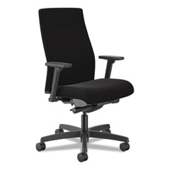 Ignition 2.0 Upholstered Mid-Back Task Chair, 17" to 21.5" Seat Height, Black Fabric Seat/Back