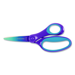 Big Kid Ombre Scissors, Pointed Tip, 7.5" Long, 3.5" Cut Length, Straight Purple/Turquoise Handle FSK1067127