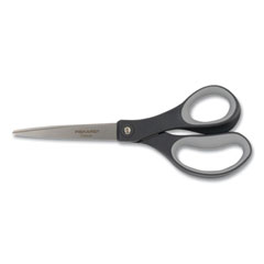 Fiskars® Everyday Titanium Softgrip Scissors, 8" Long, 3.1" Cut Length, Dark Gray Straight Handle