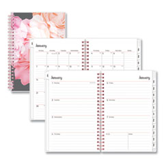 Blue Sky® Joselyn Weekly/Monthly Planner, Joselyn Floral Artwork, 8 x 5, Pink/Peach/Black Cover, 12-Month (Jan to Dec): 2024