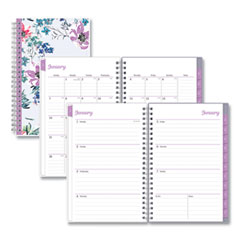 Blue Sky® Laila Create-Your-Own Cover Weekly/Monthly Planner, Wildflower Artwork, 8 x 5, Purple/Blue/Pink, 12-Month (Jan-Dec): 2024