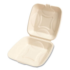 Boardwalk® Bagasse PFAS-Free Food Containers, 1-Compartment, 9 x 1.93 x 9, Tan, Bamboo/Sugarcane, 100/Sleeve, 2 Sleeves/Carton