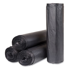 Inteplast Group High-Density Commercial Can Liners, 60 gal, 22 mic, 43" x 48", Black, 150/Carton