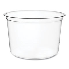 Vegware™ Round Deli Pots, 16 oz, 4.6 Diameter x 3"h, Clear, Plastic, 500/Carton