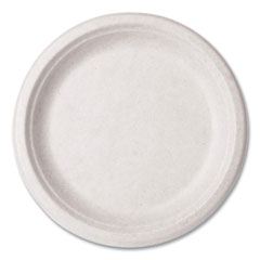 Vegware™ Nourish Molded Fiber Tableware, Plate, 9" Diameter, White, 500/Carton