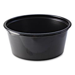 Fabri-Kal® Portion Cups, 3.25 oz, Black, 125/Sleeve, 20 Sleeves/Carton