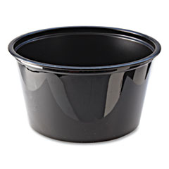 Fabri-Kal® Portion Cups, 4 oz, Black, 125/Sleeve, 20 Sleeves/Carton