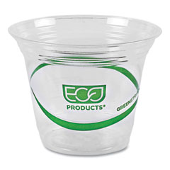 Eco-Products® GreenStripe Renewable and Compostable Cold Cups, 9 oz, Clear, 50/Pack, 20 Packs/Carton